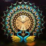 Large 28-Inch Peacock Wall Clock