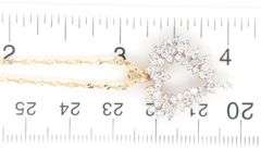 14kt Yellow gold diamond heart shaped pendant on chain