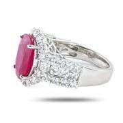 PLATINUM RUBY AND DIAMOND RING 6.75 C.T.W.