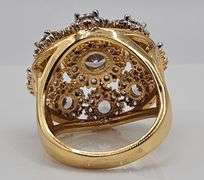 14 Kt Yellow Gold Plate Huge Majestic 21.5 Ctw Lab Simulated Diamond Ring