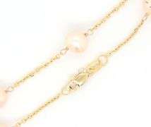 14kt Yellow gold peach freshwater pearl necklace