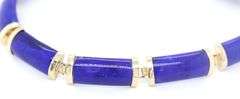 14kt Yellow gold Lapis station bracelet