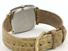 Wittinauer square diamond quartz on leather strap watch