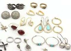Group Lot of Vintage 925 sterling silver earrings