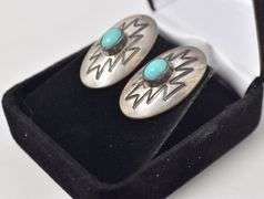 Native American Turquoise Gemstone Stud Earrings