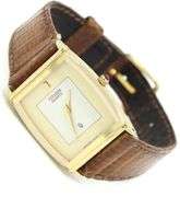 Citizen quartz cream beige dial square watch