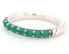 925 Sterling silver David Yurman green onyx stackable band