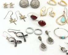 Group Lot of Vintage 925 sterling silver earrings