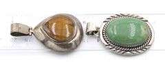 Big group lot of Vintage 925 sterling silver gemstone pendants
