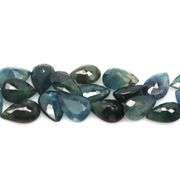 Heated only! 8.65ct greenish blue sapphire set