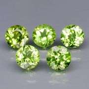 Round cut! Untreated! Matched! 4.53ct Peridot set!