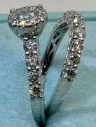 14K White Gold Round Brilliant Cut Ring Set