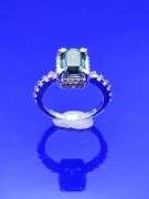 14 Kt White Gold 4.5 Ct VVs1 Emerald Green Fire Moissanite Ring