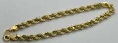 14K Yellow Gold Twisted Rope Bracelet