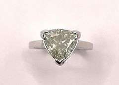 Rare 3.75 Ct VVs1 Trillion Cut Lab Simulated Diamond Ring