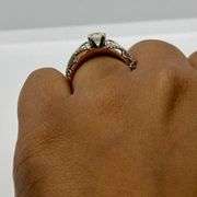 14K Rose Gold Round Brilliant Cut Diamond Ring