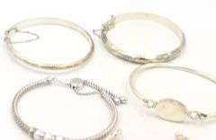 Group lot of 5 Vintage 925 sterling silver bangles