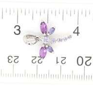 10kt White gold amethyst and blue topaz dragon fly pendant