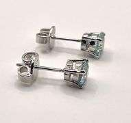 Sparkling 3.85 Ctw VVs1 Paraiba Green Blue Lab Simulated Diamond Earrings