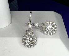 Exceptional VVs1 Near Flawless 2.25 Ctw Ice Blue Fire Moissanite Earrings