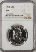Lot Of "3" 1961-1963 PF 67 Franklin Half Dollars, NGC
