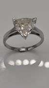 Rare 3.85 Ct VVs1 Trillion Cut Lab Simulated Diamond Ring