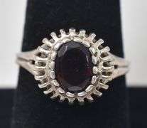 Red Garnet Gemstone Ring in Sterling Silver