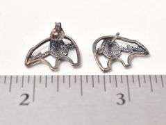 Native American Bear Stud Earrings in Sterling Silver