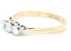 18kt Yellow gold 0.20ctw 3 stone diamond band