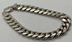 Stunning 8in Italian Silver Miami Cuban Link Bracelet