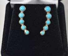 Turquoise Gemstone Earrings in Sterling Silver