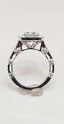 14 Kt White Gold Plated Sparkling 3.2 Ct White Ice  Blue Lab Simulated Diamond Ring