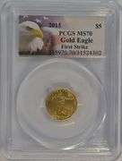 Perfect 2015 $5 Gold Eagle. PCGS MS70 First Strike