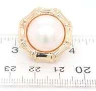 14kt Yellow gold 15.5mm Mabe pearl earrings