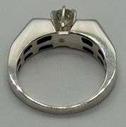 14K White Gold Round Brilliant Cut Diamond Engagement Ring