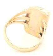 14kt Yellow gold Morenci Turquoise offset rectangular ring
