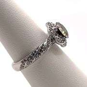 Dazzling 3.4 Ct VVs1 Golden Amber Green Lab Diamond Ring