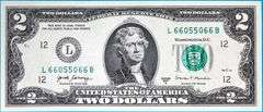 Superb Crisp 2017A $2 Note S.F. Fancy Radar Serial Number 66055066!