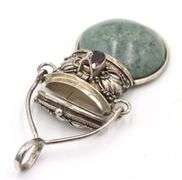Big group lot of Vintage 925 sterling silver gemstone pendants