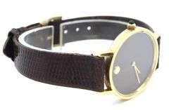 Vintage Movado museum Zenith quartz brown dial watch