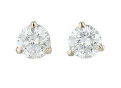 0.61ctw Round Diamond Solitaire Stud Earrings in 14K