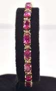 Pink Topaz Gemstone Bracelet in Vermeil Sterling Silver