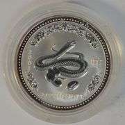 Gem BU 2001 Australia Lunar Series Year of the Snake 2 oz .999 Silver