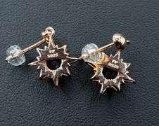 Star Burst Natural Amethyst 14 Kt Rose Gold Plated Earrings