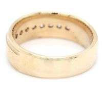 14kt Yellow gold 0.50ctw eight diamond channel set Milgrain band