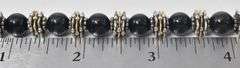 Black Onyx Beaded Bracelet in Sterling Silver