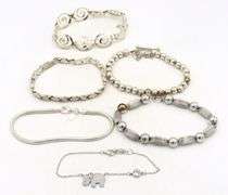 Vintage 925 sterling silver group lot of 6 bracelets