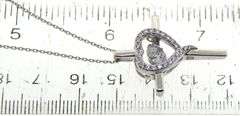 925 Sterling Silver Heart Shaped Cross Necklace