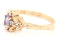 Vintage style 10kt Yellow gold amethyst ring