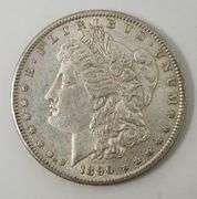 1890 S Morgan Silver Dollar, Cleaned